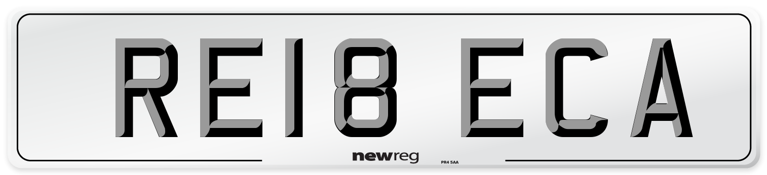 RE18 ECA Number Plate from New Reg